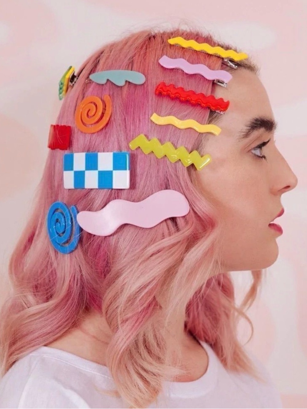 CHUNKS - Assorted Slides Hair Barrettes Zig zag Wavy 80’s 90’s funky Clips